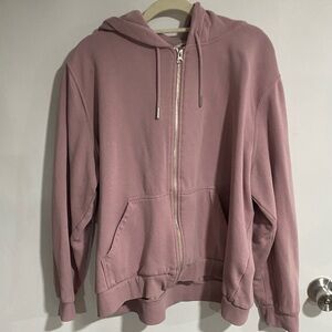 H&M Dusty Mauve Zip-Up Hoodie Jacket